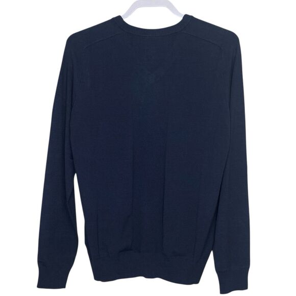 AG Adriano Goldschmied Sweater Mens M Navy Blue V-Neck Vented Golf Preppy NEW - Picture 2 of 10